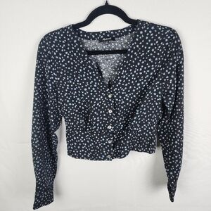 Madewell Rosalind Floral Button‎ Down Top Size XXS Cottagecore Peasant Peplum